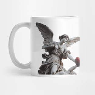 angel statue with heart- valentines day Mug